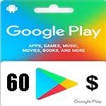 گيفت كارت 60 دلاری گوگل پلی