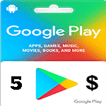 گيفت كارت 5 دلاری گوگل پلی